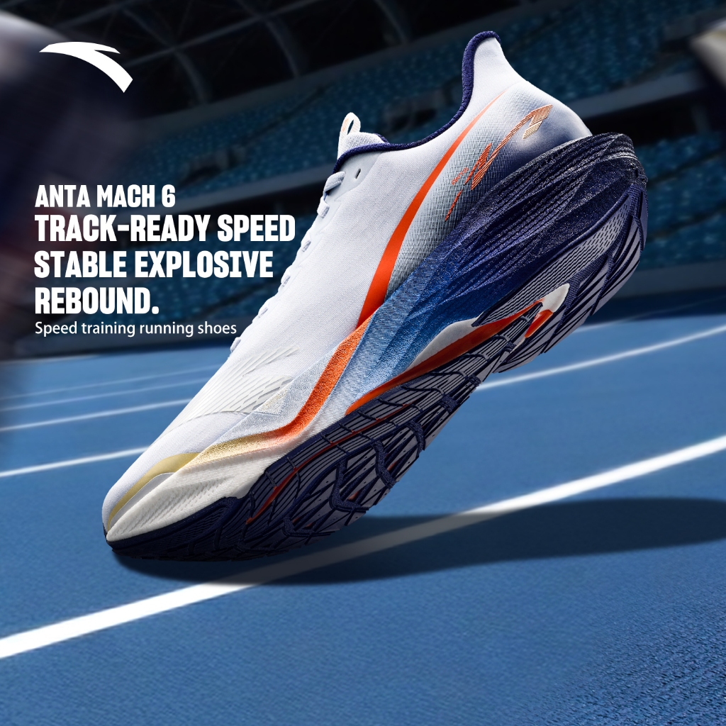 ANTA Men Mach 6 รองเท้าวิ่ง Professional Marathon Breathable รองเท้ากีฬาสบาย 112615583