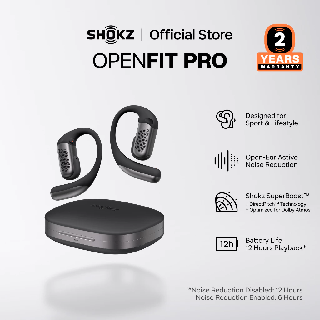 [NEW] SHOKZ OpenFit Pro ระบบลดเสียงรบกวนแบบ Open-Ear เพื่อความคมชัดที่เหนือชั้น | เพลิดเพลินต่อเนื่องสูงสุด 50 ชั่วโมง | การโทรที่คมชัดด้วยระบบ AI อัจฉริยะ