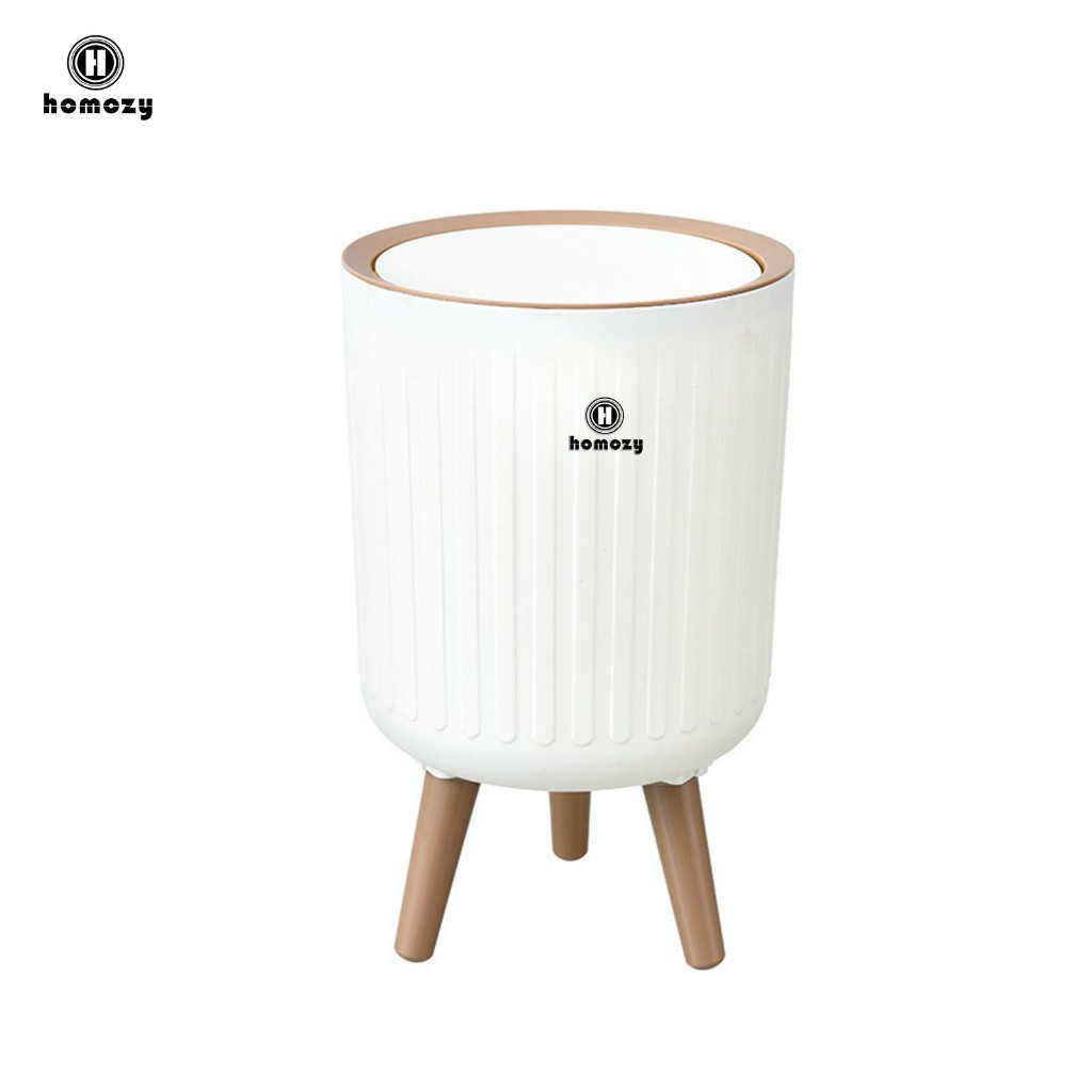 Homozy ถังขยะอเนกประสงค์แฟชั่น Rubbish Bin พร้อมฝาปิดสําหรับบ้านห้องน้ําสํานักงาน