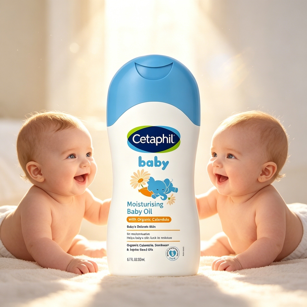 Cetaphil Baby Moisturisting Oil - 8H Hydration with Organic Calendula, 200ml [ซื้อ 3 แถม 1]