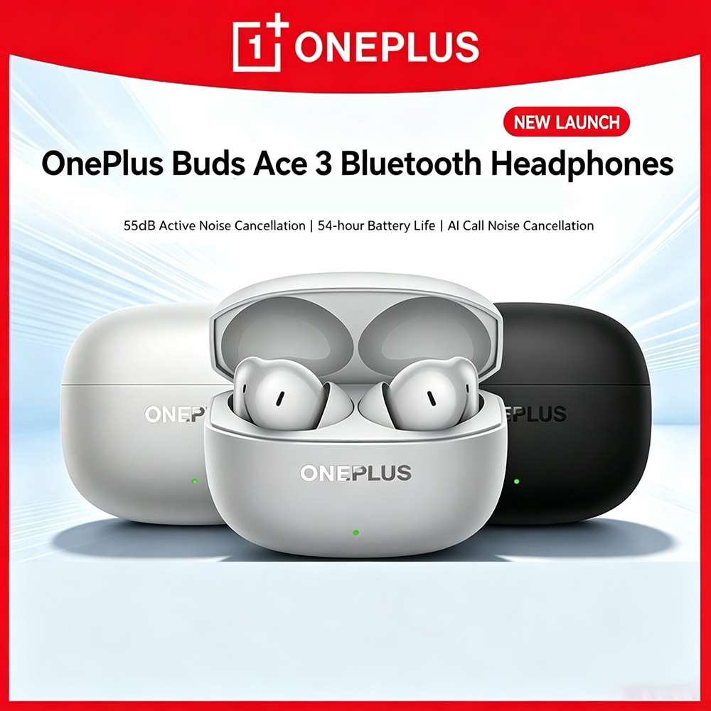 OnePlus Buds Ace 3 True Wireless Earbuds 55dB ANC 54H Battery Life Low Latency Gaming Headphones