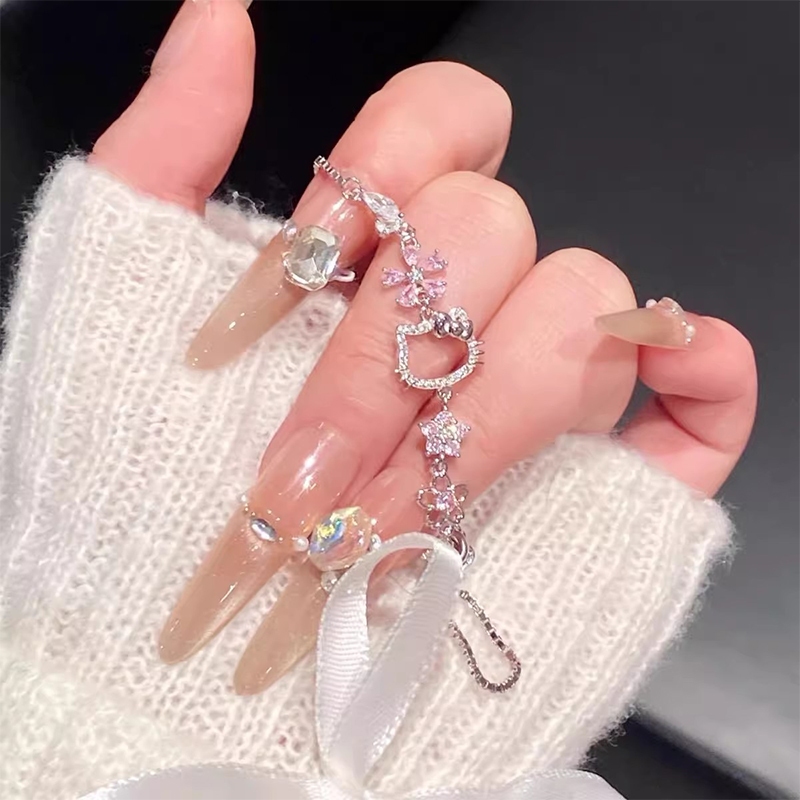 พีชหวานสีชมพู KT สร้อยข้อมือแมว Girly ลูกแมวน่ารักแฟชั่นสร้อยข้อมือ Charm เครื่องประดับของขวัญวันเกิดสําหรับสาวเพื่อนที่ดีที่สุด