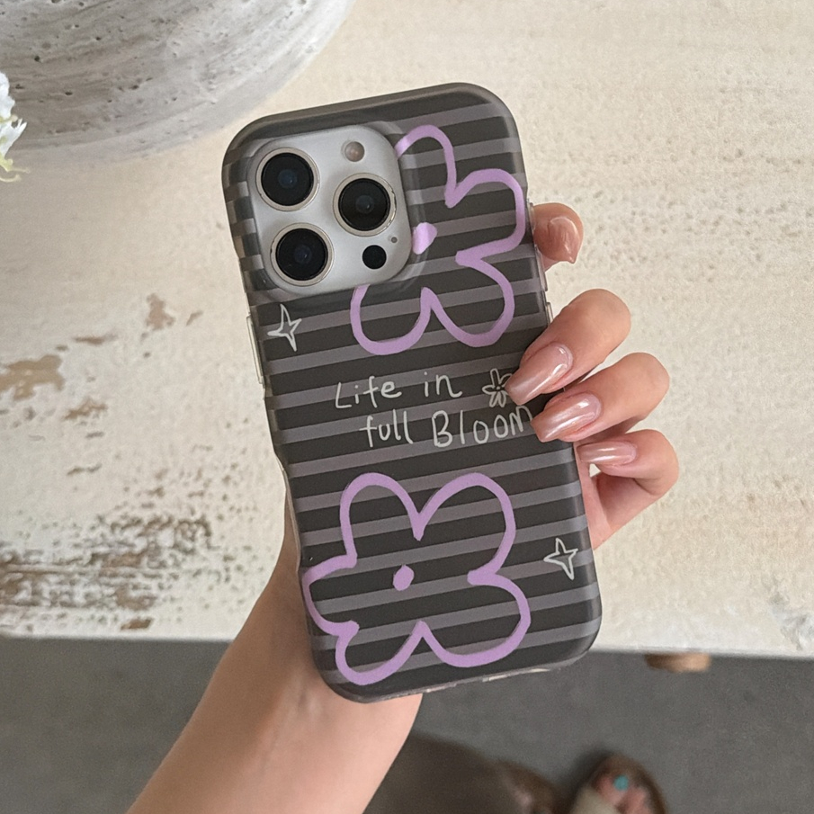 สําหรับ iphone Case 17 Pro Max 16 Pro Max 15 Pro Max Line เคสโทรศัพท์ดอกไม้