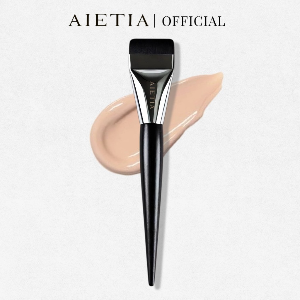 แปรงรองพื้นไม้พาย AIETIA R301 | เครื่องมือ "ผิวกระจกบางเฉียบ 1 มม. | แปรงแต่งหน้าปลอม-ไม่มี-เกาหลีมืออาชีพ | สําหรับเซรั่มและรองพื้นสูตรน้ํา | No-Cakey Skin-Like Finish