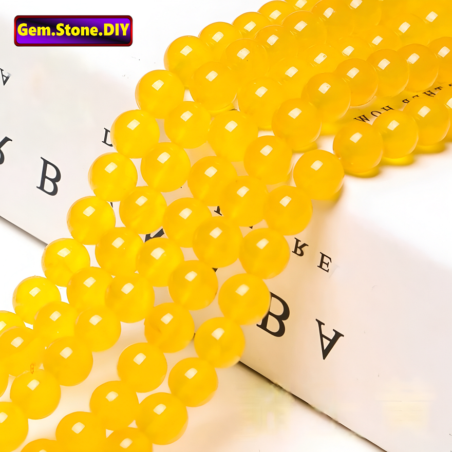 Yellow Chalcedony Natural Stone，Loose Bead ,Yellow Chalcedony หินธรรมชาติ,หลวมลูกปัด Spacer สําหรับสร้อยข้อมือ/สร้อยคอ/แหวน/ต่างหู,ขายส่งทําด้วยมือ DIY เครื่องประดับ,สร้อยข้อมือหินคริสตัลบําบัด,อัญมณีคริสตัล
