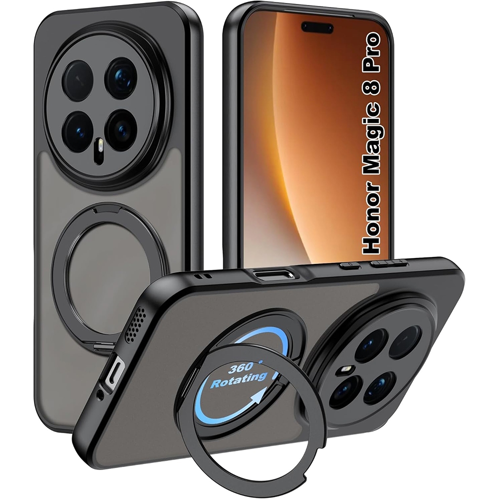 360° หมุนกันกระแทก Kickstand แม่เหล็กแข็งไร้สายชาร์จสําหรับ Honor Magic 8 Pro Lite 7 6 X9D X9C X9B กล้องกันกระแทกฝาครอบป้องกัน