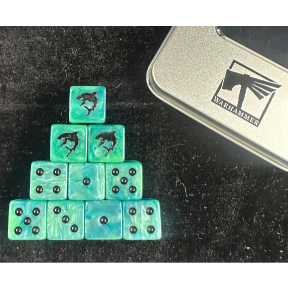 ฟรีกล่องเหล็ก Warhammer 40K Dice Warhammer Dice Shark Dice Warhammer A0S Warhammer TOWI Old World Di