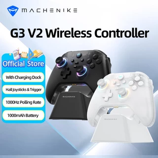 คอนโทรลเลอร์เกมไร้สาย Machenike G3 V2 Tri-Mode พร้อมแท่นชาร์จ แบตเตอรี่ Hall Effect 1000mAh สำหรับ Switch Steam PC