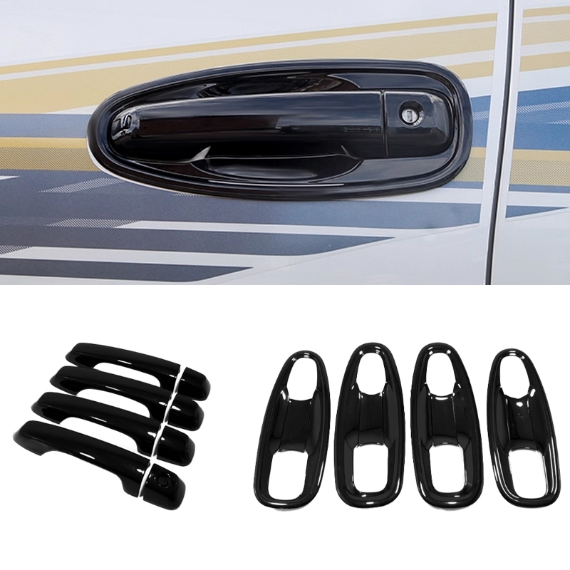 สําหรับ TOYOTA PRADO 2010-2018 สีดําเงารถประตูชามฝาครอบ trim, PRADO LC150 ด้านนอกประตู handle garnis