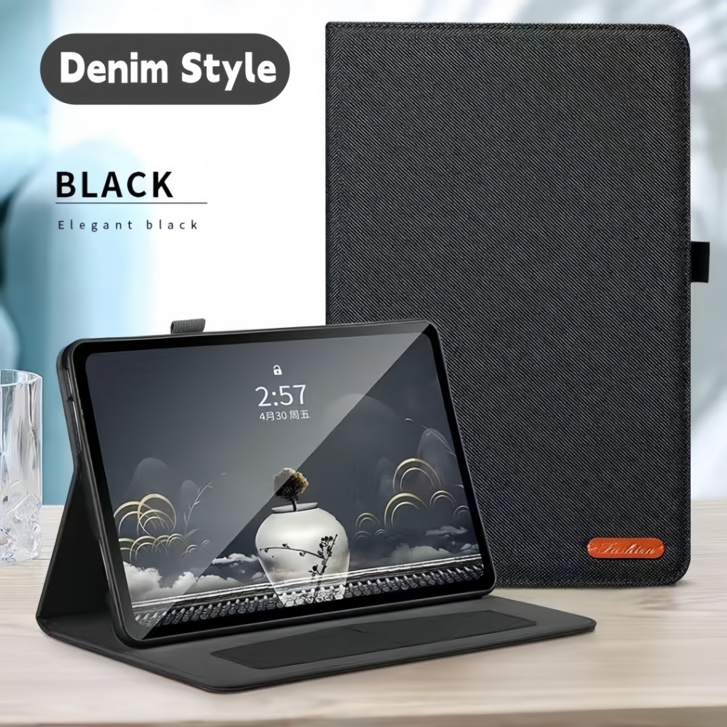 สําหรับ Realme Pad mini 8.7 นิ้ว เคส RMP2105 RMP2106 แท็บเล็ตปลอก Denimผ้า ผู้ถือบัตรกันกระแทกซิลิโคนกลับเชลล์