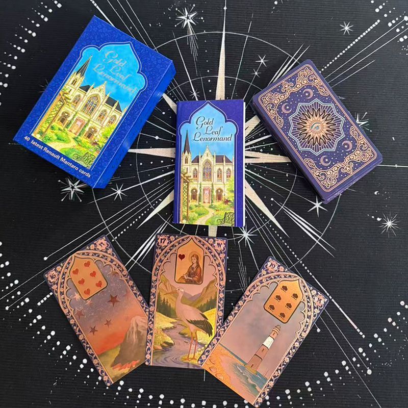 Rana George Lenormand Oracle การ์ด 40 ชิ้นการ์ด PET กันน้ําสําหรับ Divination & Fortune บอก - หรูหราทนทาน 12*7 ซม.ดาดฟ้า