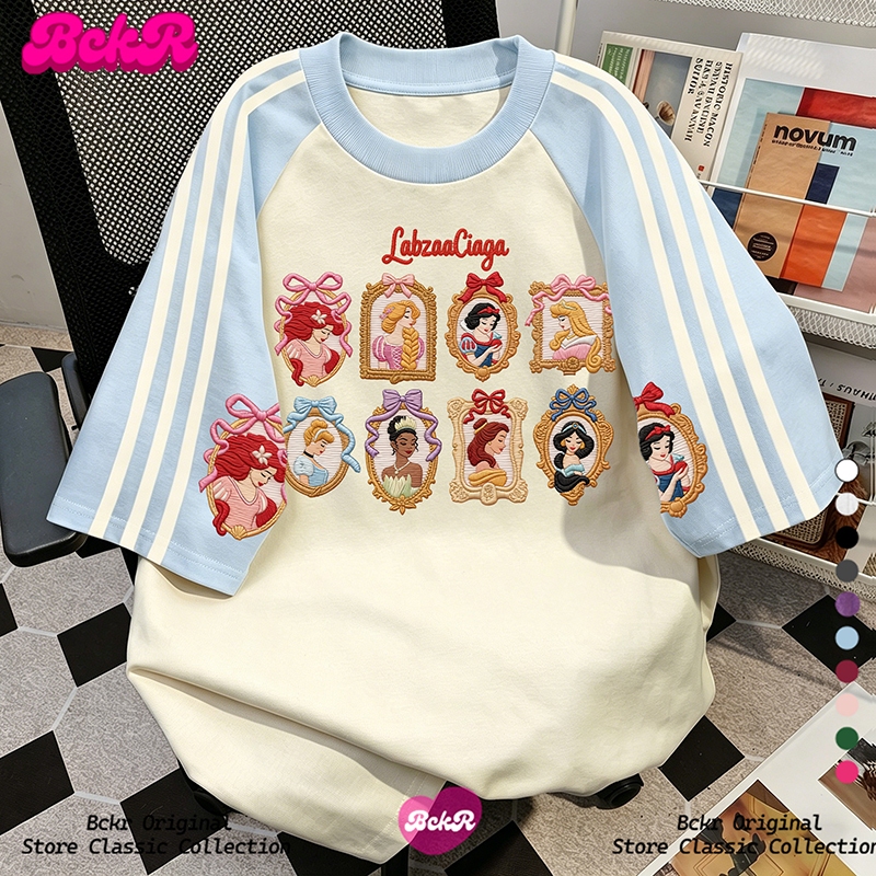 【จัดส่งตลอด 24 ชั่วโมง】🔥BCKRลายน่ารักกราฟฟิตี้ tshirt oversize ผู้หญิง👸คอกลม เสื้อ ชุดหน้าร้อนYG5397