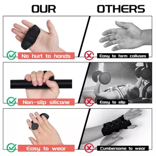 Fingerless Silicone Pull up Grips สําหรับ-แผ่นกริปเปอร์รองมือยกน้ำหนัก | ด้ามจับยิมสําหรับด้ามจับน้ําหนัก | กริปยางกันลื่นแบบสวมนิ้ว