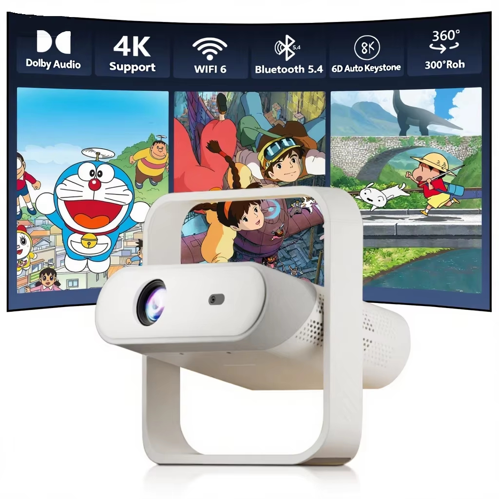 [ขายดี] โปรเจคเตอร์ขนาดเล็ก HD พกพาสะดวก ความละเอียด 4K ป้องกันการสั่นไหว ระบบ Android 13.0 อัปเกรดเต็มรูปแบบ เชื่อมต่อกับโทรศัพท์มือถือได้