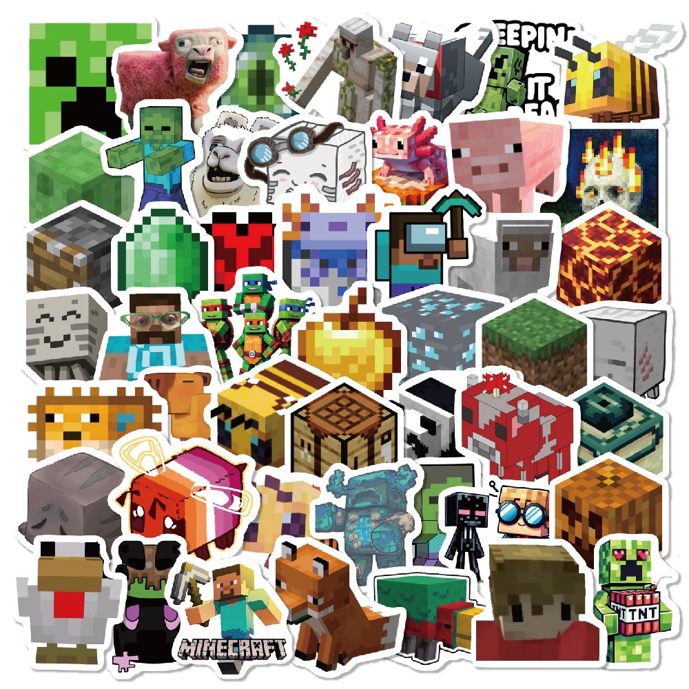[100 ชิ้น] สติ๊กเกอร์ Minecraft การ์ตูน Graffiti กันน้ําสติ๊กเกอร์เด็ก#TZ005
