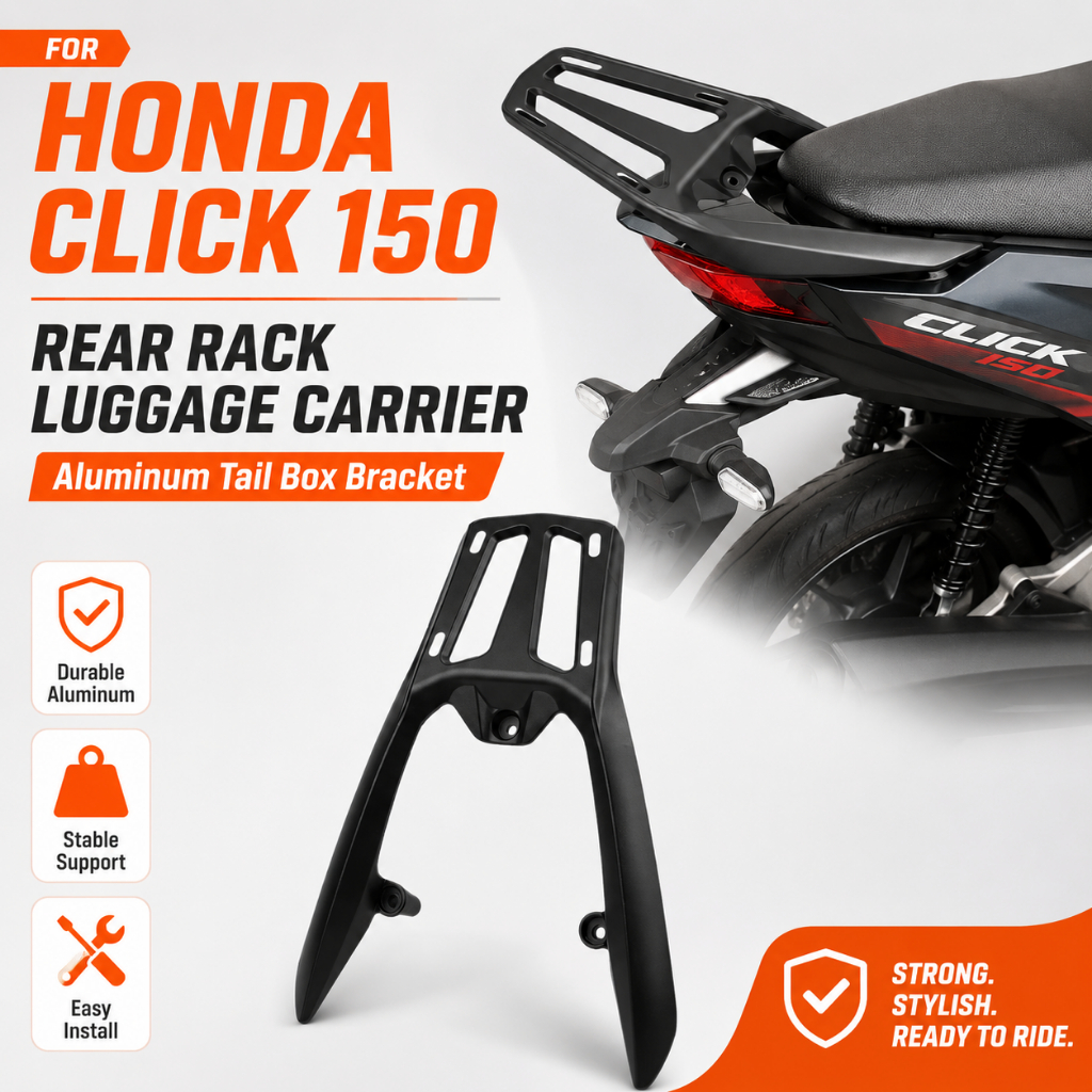 For Honda Click 150 Click150 ตะแกรงท้ายมอเตอร์ไซค์ ขาจับกล่องท้าย อลูมิเนียม แร็คท้าย