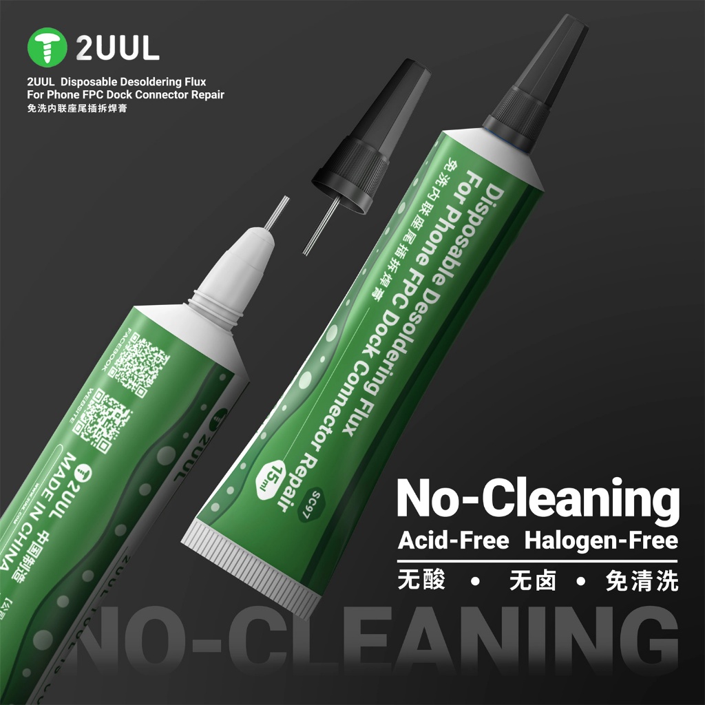 2UUL SC97 15ml ทิ้ง Desoldering Flux สําหรับโทรศัพท์มือถือ FPC ใส่และลบ Solder Paste จากหางซ็อกเก็ตด้านใน