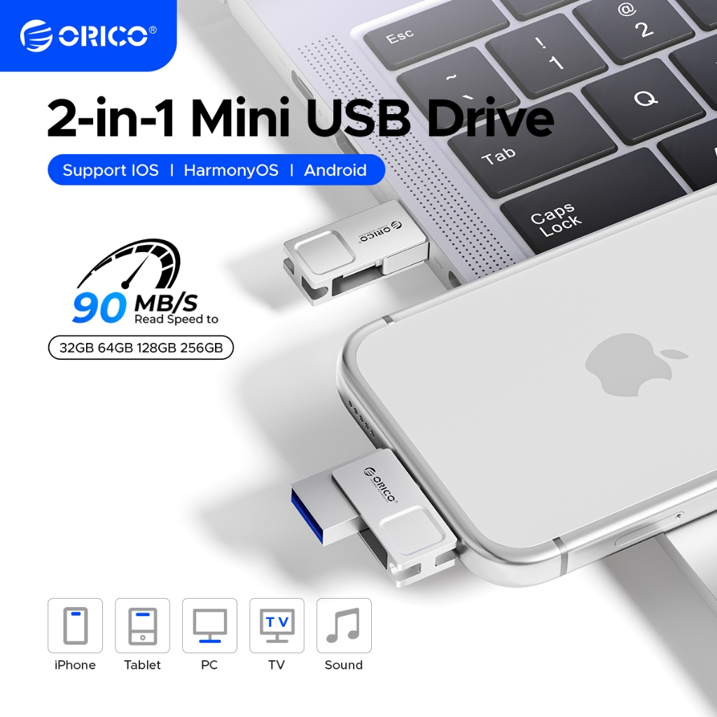 ORICO แฟลชไดรฟ์ USB 3.2 อินเทอร์เฟซคู่ Type-C Pendrive ปลั๊กแอนด์เพลย์ความเร็วสูงสําหรับการถ่ายโอนข้อมูลอย่างรวดเร็ว