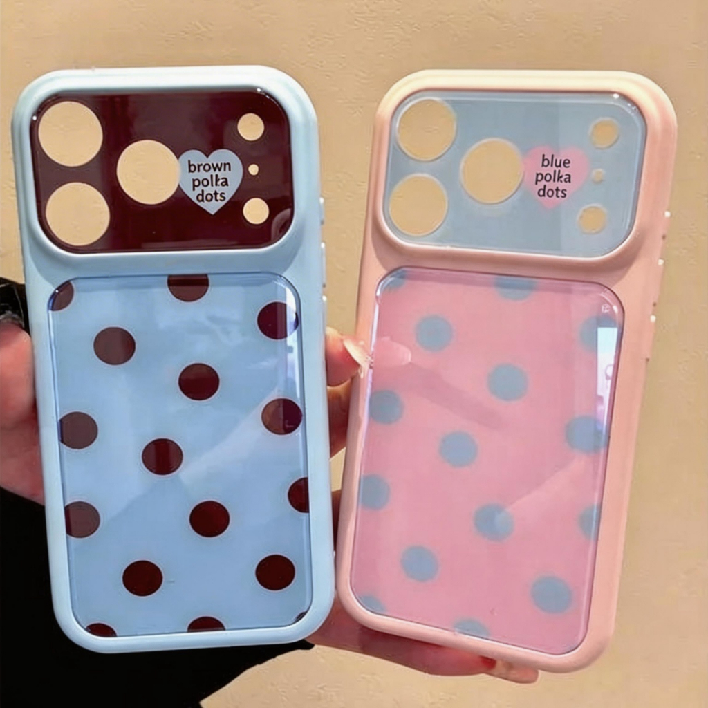 วินาที 17 Simple Polka Dot เคสโทรศัพท์เลนส์รวมทุกอย่าง Shock-resistant เหมาะสําหรับ iPhone 17 promax 16 promax 15 promax 11 12 13 17 14plus 15plus 16e 16plus 15pro 17air