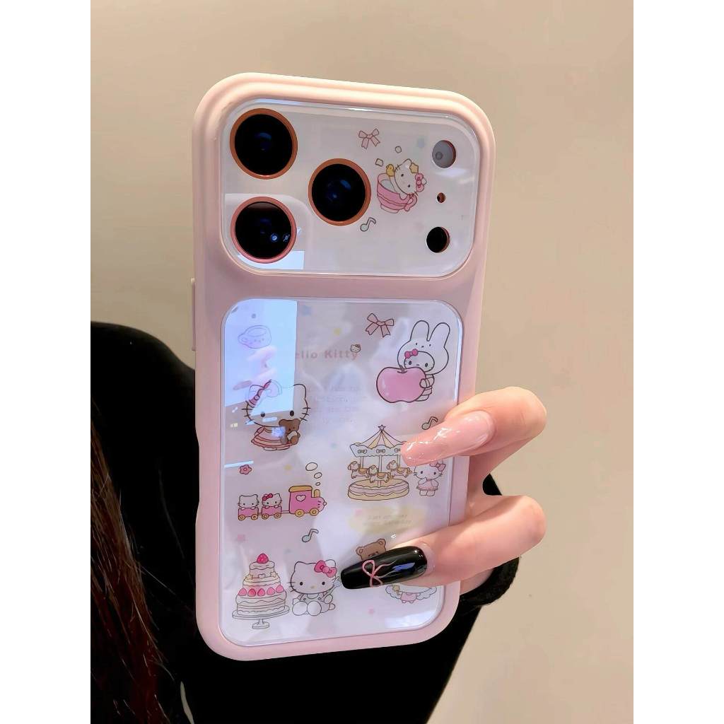 ทันทีเปลี่ยน 17 น่ารัก Hello Kitty เคสโทรศัพท์เลนส์รวมทุกอย่างกรณีกันกระแทกเหมาะสําหรับ iPhone 17 promax 16 promax 15 promax 11 12 13 17 14plus 15plus 16e 16plus 15pro 17air