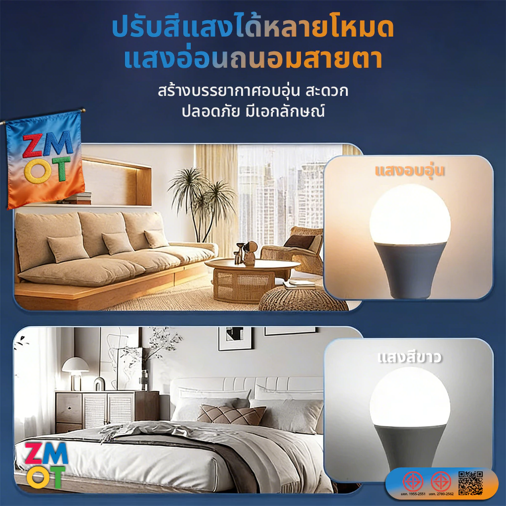 หลอดไฟ LED SlimBulb light 5W 9W 12W 15W 18W 24W ใช้ไฟฟ้า220V หลอดไฟขั้วเกลียว ขั้ว E27 thumbnail 5