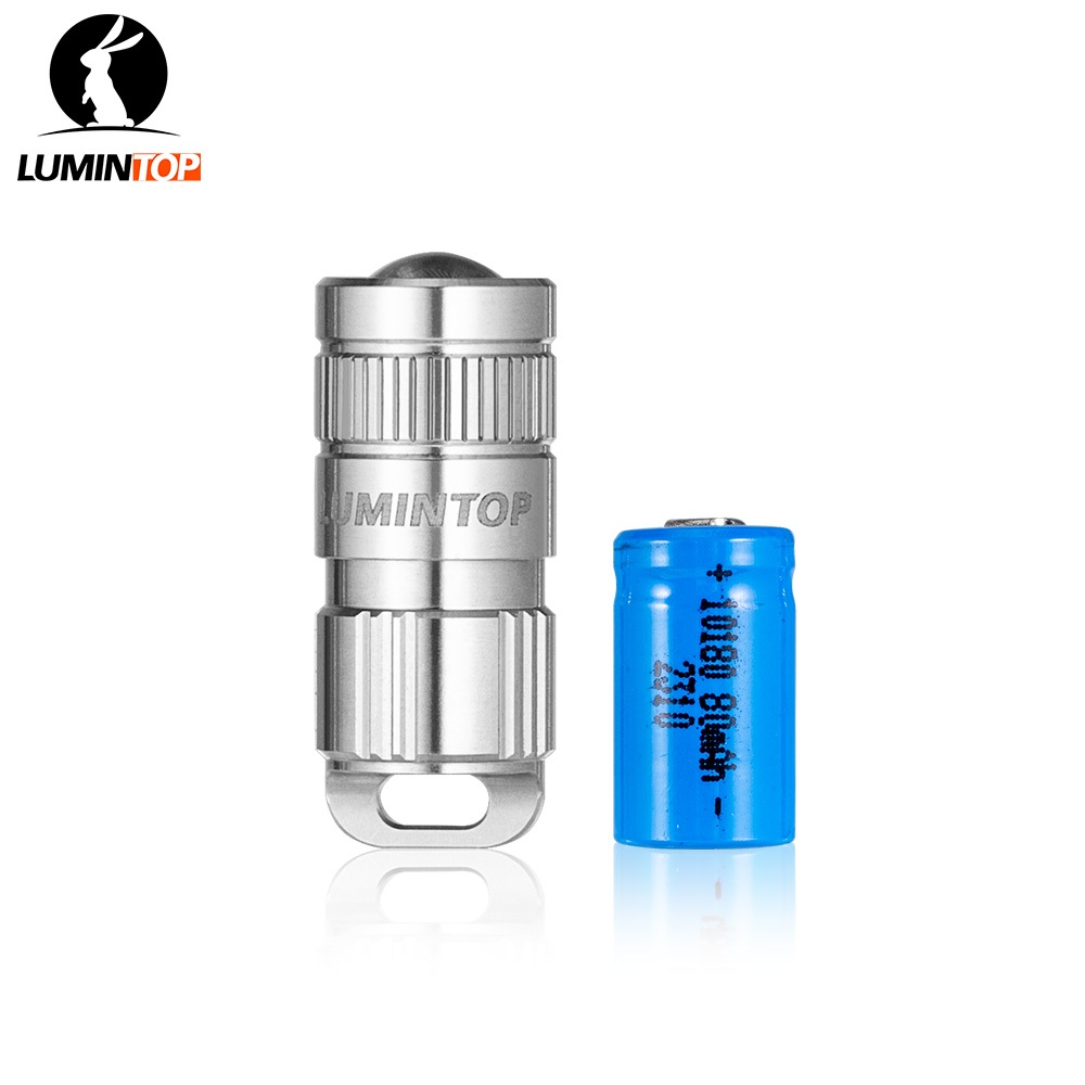 Lumintop EDC Pimei ไฟฉายทองแดงไทเทเนียมขนาดกระเป๋าพร้อมแบตเตอรี่ 10180 พร้อมเครื่องชาร์จ USB TYPC C 100 ลูเมนไฟฉายขนาดเล็ก