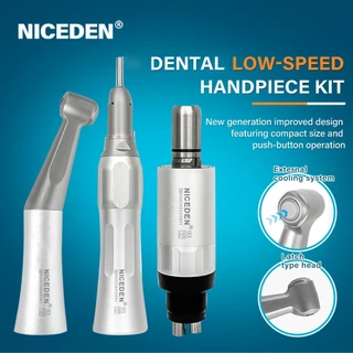 Niceden สไตล์ทันตกรรมความเร็วช้าชุด ตรง Handpiece และ 1:1 Contra Angle Air มอเตอร์ 2/4 หลุมพร้อมลูกปืน