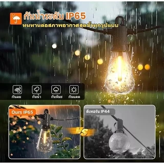 Lumival Solar ไฟสตริงโซล่าเซลล์ ST38 ไฟวินเทจLED หลอดไฟ ไฟปิงปอง ไฟประดับสวน ประหยัดมาก ทนแดด IP65 กันน้ำ เหมาะสำหรับภายนอกอาคาร