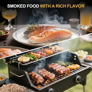 BORUIT BBQ ชิปไม้รมควัน, โมเลกุลอาหาร Gourmet ไม้ฝุ่น, สําหรับปรุงรสเนื้อ, ชิปไม้ทําอาหารสําหรับบาร์บีคิวเครื่องดื่มค็อกเทลเนื้อชีส
