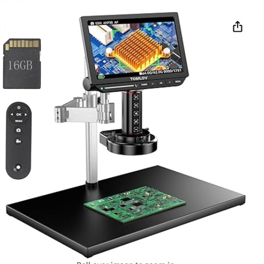 TOMLOV 4K Autofocus 10.1" TM4K-AF Max Spin Flex Arm HDMI Digital Soldering กล้องจุลทรรศน์ 52MP Full 