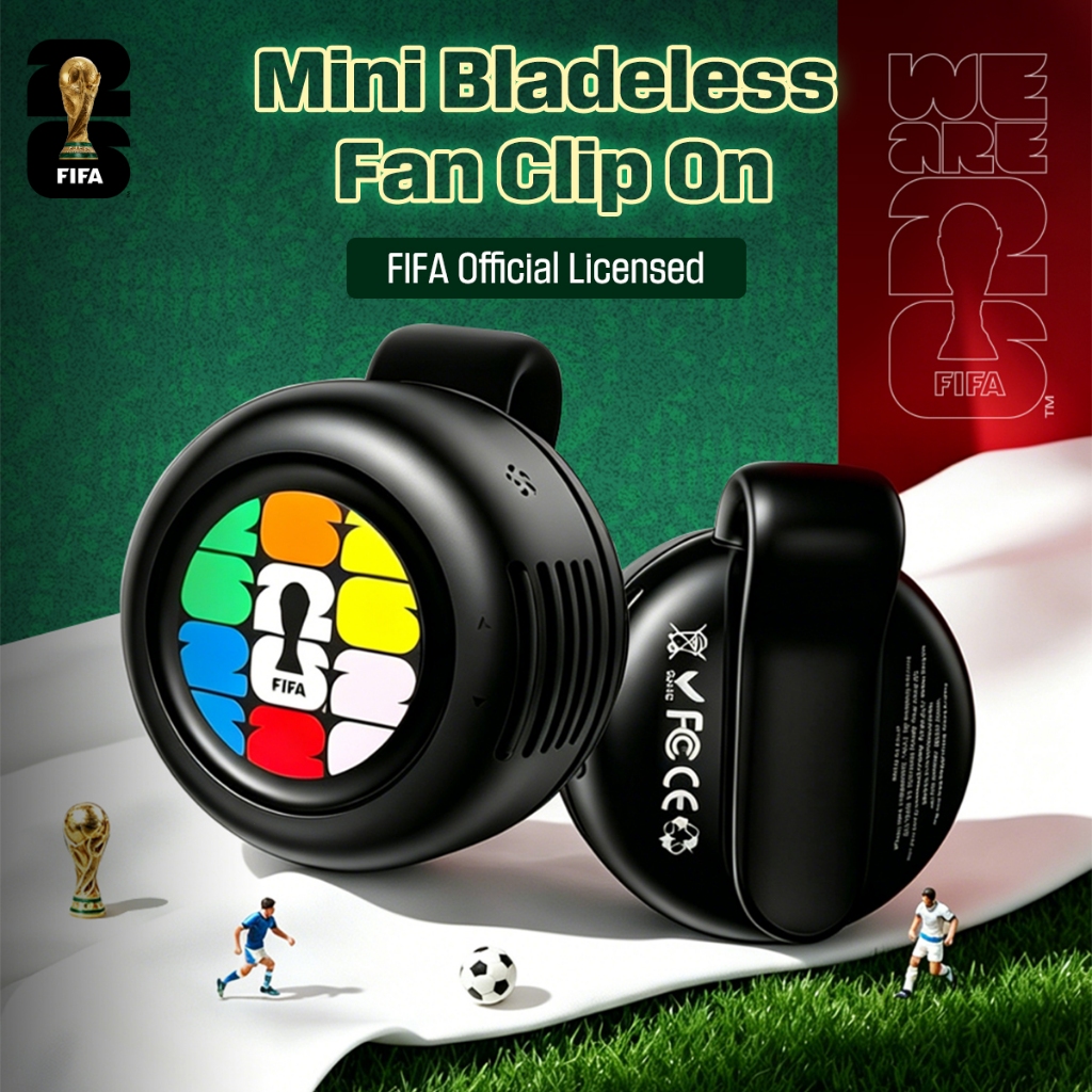 [100% ORI] FIFA F26F01 Clip-on พัดลมพกพา ปรับหมุนได้ 360° ทำงานเงียบ แบตเตอรี่ใช้งานได้ยาวนาน Mini fan