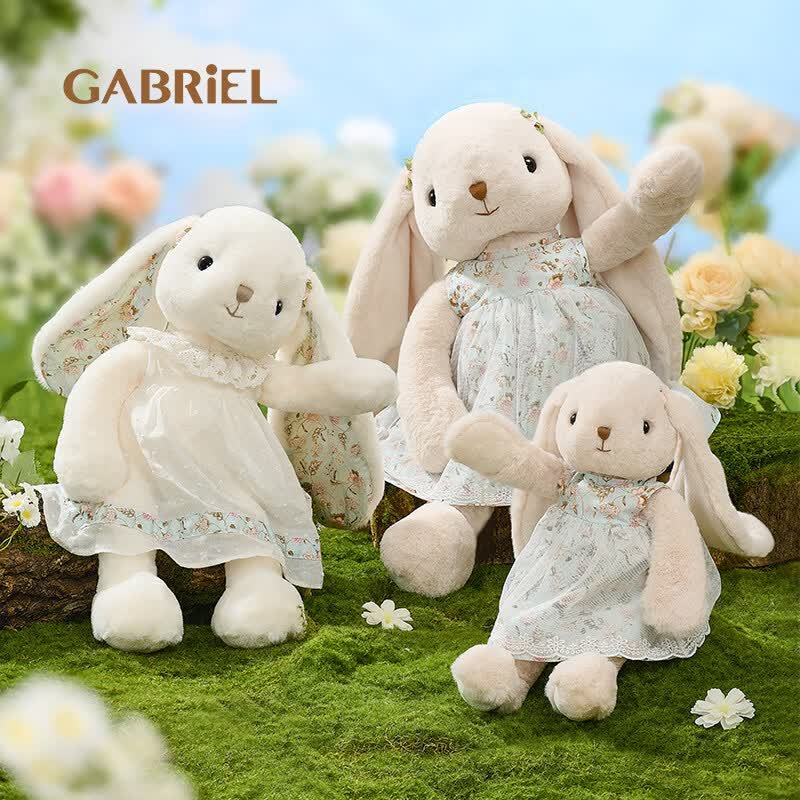 ของเล่นตุ๊กตากระต่ายกาเบรียลกาเร็ต | ชุดกระต่ายสีขาวเรียบหรู | ของขวัญวันหยุดที่สมบูรณ์แบบสําหรับเด็