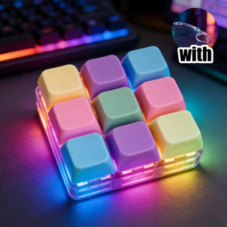 5 ชิ้น LED คีย์บอร์ดพวงกุญแจ Fidget ของเล่น RGB Light DIY ปุ่มคลิกความเครียดบรรเทาแบบพกพาอุปกรณ์เสริมโต๊ะทํางานของขวัญ 4/9 คีย์ของเล่นหยิก