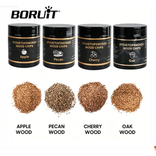 BORUIT BBQ ชิปไม้รมควัน, โมเลกุลอาหาร Gourmet ไม้ฝุ่น, สําหรับปรุงรสเนื้อ, ชิปไม้ทําอาหารสําหรับบาร์บีคิวเครื่องดื่มค็อกเทลเนื้อชีส