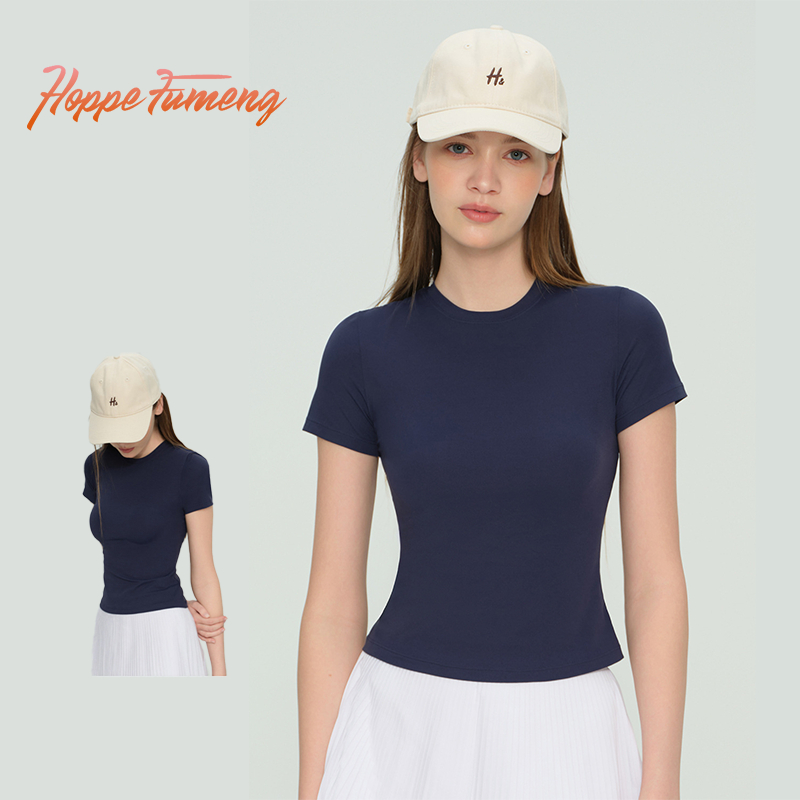 Hope Fumeng เสื้อยืดผู้หญิงโยคะฟิตเนสแขนสั้นสําหรับสวมใส่กลางแจ้ง