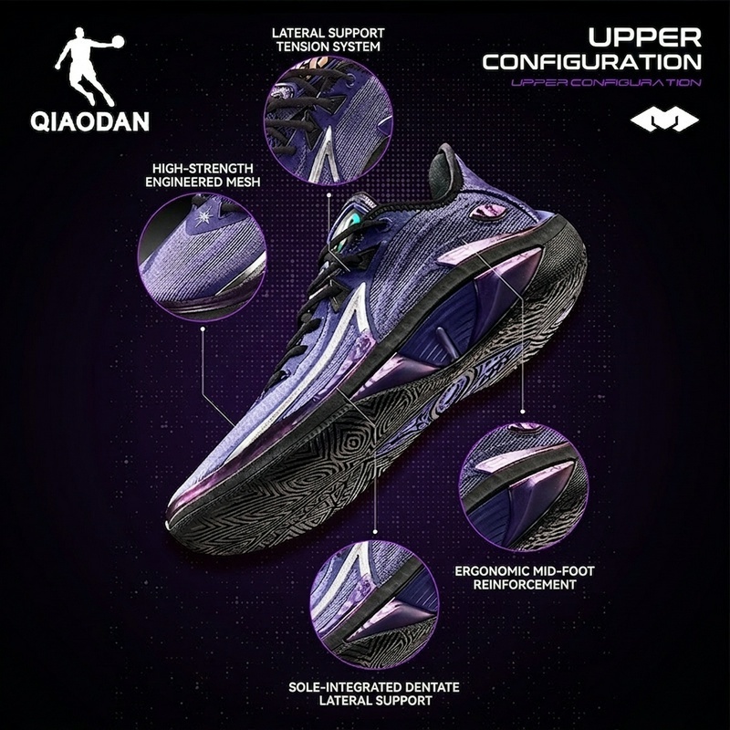 Qiaodan Duya 4.0 รองเท้าบาสเก็ตบอลสําหรับชาย Spike Low-Cut Stable Shock-Absorbing Non-Slip QXA013253177 — صورة 2