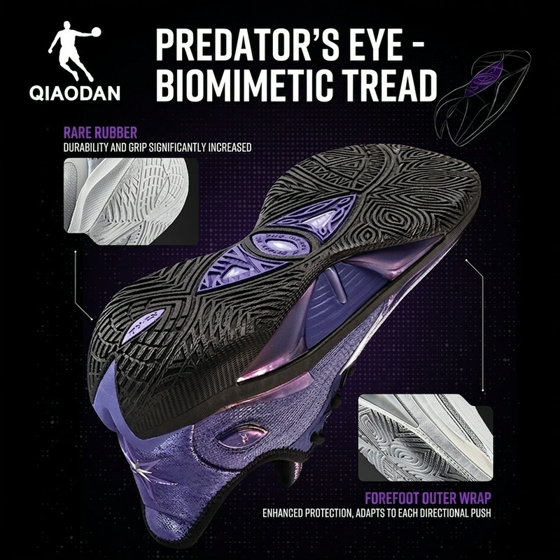 Qiaodan Duya 4.0 รองเท้าบาสเก็ตบอลสําหรับชาย Spike Low-Cut Stable Shock-Absorbing Non-Slip QXA013253177 — صورة 7