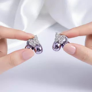 2 ชิ้น Rhinestone Decor สําหรับคลิปบนหูฟังเปิดหูตกแต่ง Zirconia หูฟังอุปกรณ์เสริมถอด DIY หูฟังตกแต่