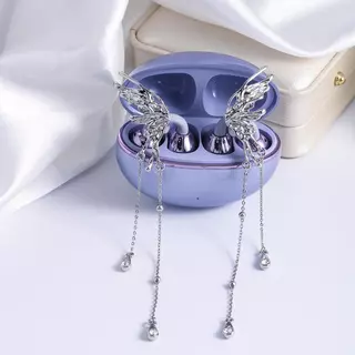 2 ชิ้น Rhinestone Decor สําหรับคลิปบนหูฟังเปิดหูตกแต่ง Zirconia หูฟังอุปกรณ์เสริมถอด DIY หูฟังตกแต่