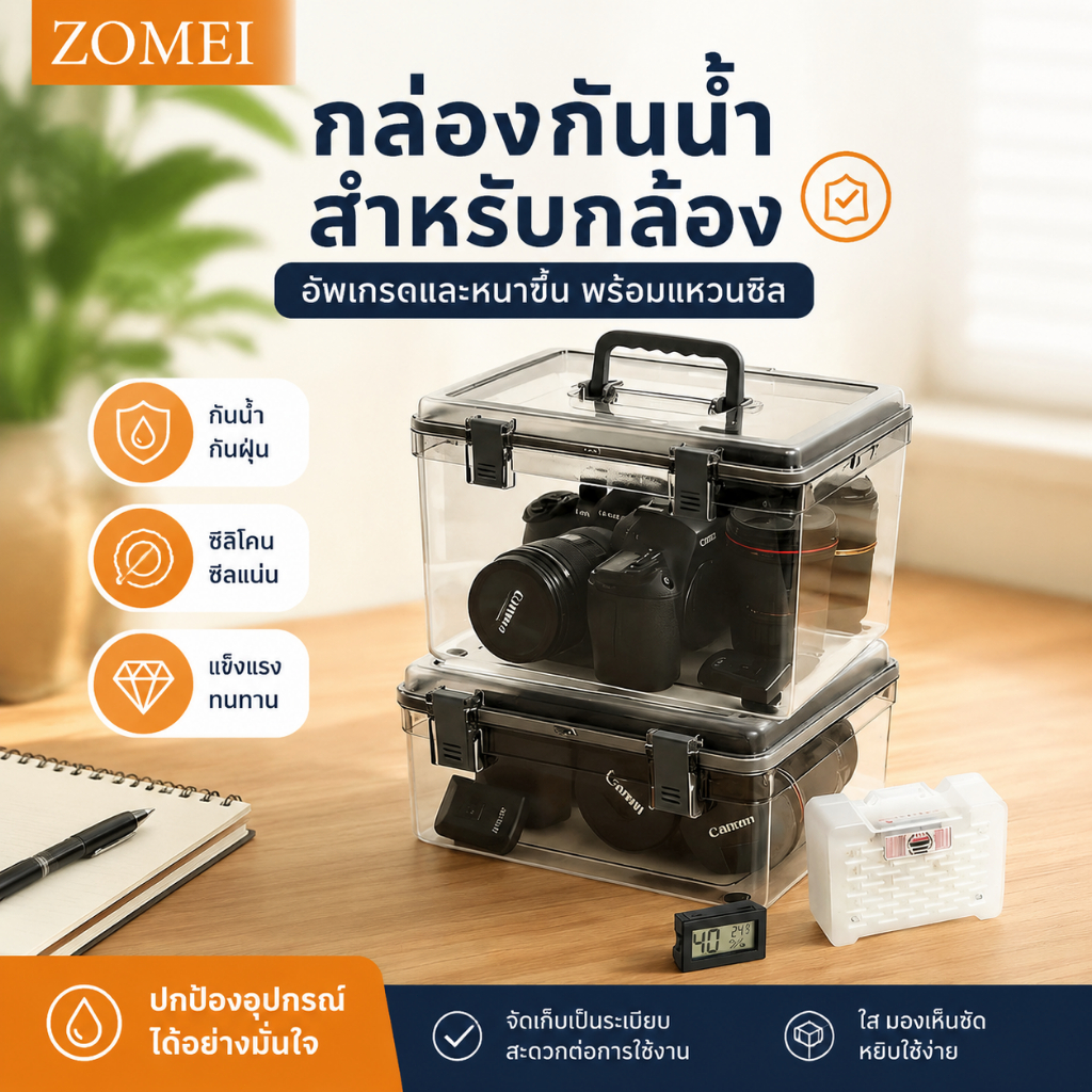 Zomei กล่องเก็บกล้อง Drybox ซีลหนาและป้องกันการชนกันและความชื้น ตู้เก็บกล้อง ตู้กันความชื้น ตู้กันชื้น Camera Bry Box กล่องกันชื้น ตู้กันชื้นกล้อง กล่องใส่กล้อง ตู้กันชื้น กล่องใส่กล้อง ตู้เก็บกล้อง สารกันชื้น กล่องกันชื้น
