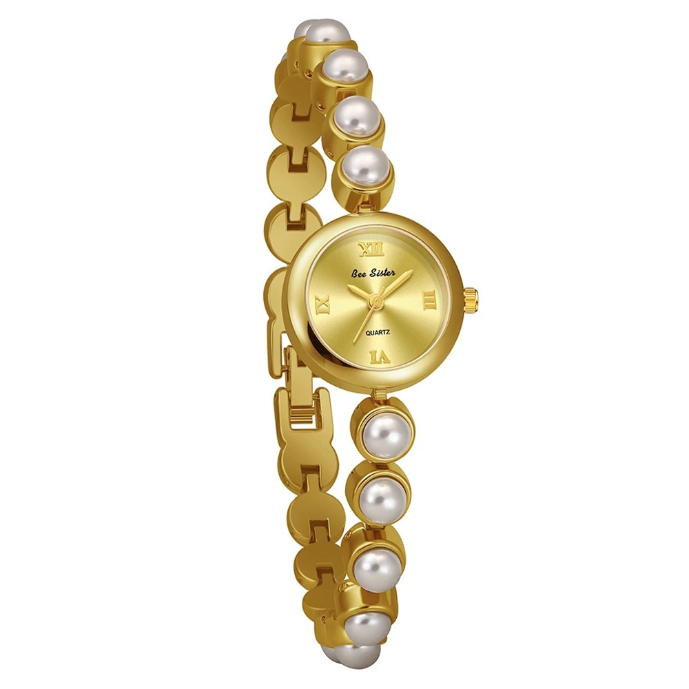 BS Bee Sister Women Pearl Chain นาฬิกาข้อมือหรูหรานาฬิกาควอตซ์แฟชั่นผู้หญิงนาฬิกา