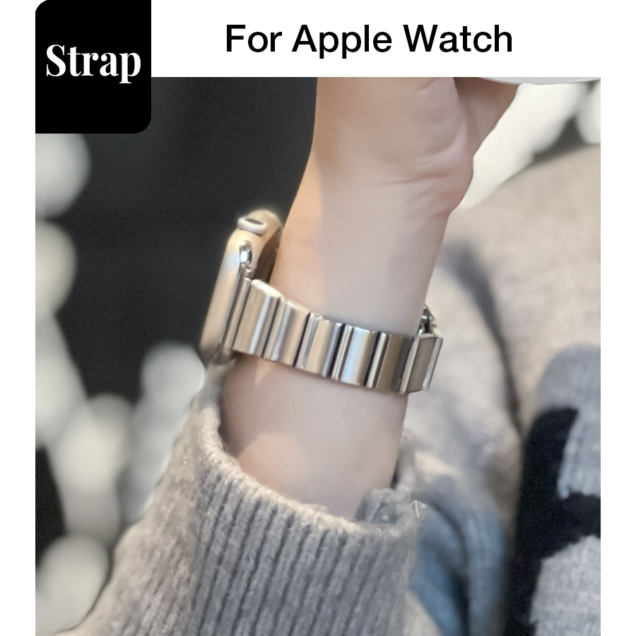 สุภาพสตรีบางรุ่น One ลูกปัดผีเสื้อ หัวเข็มขัดสแตนเลส สําหรับ Apple Watch S11 SE3 Ultra3 S10 S9 S8 SE S7 S6 Ultra 49/46/40/44/41/45 มม. Iwatch Band