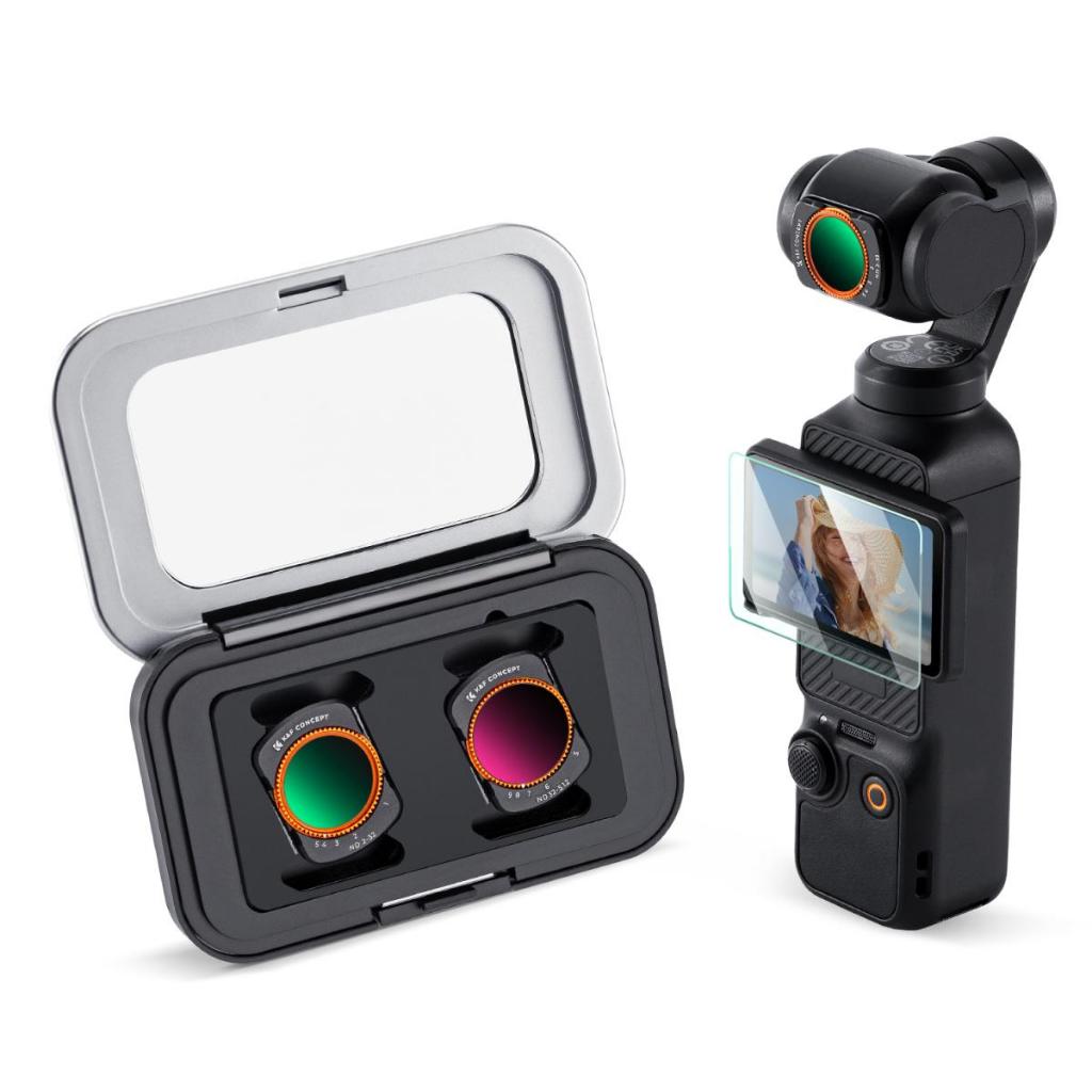 K&F CONCEPT Variable ND2-ND32 & ND32-ND512 ชุดกรองเข้ากันได้กับ DJI Osmo Pocket 3 Creator Combo อุปก