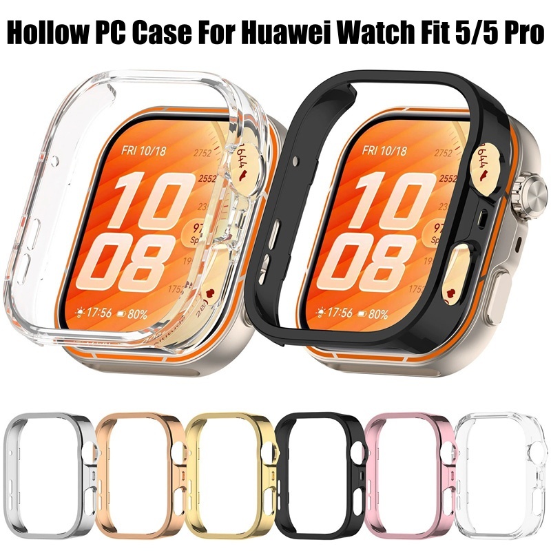 Hollow PC สําหรับ Huawei Watch Fit 5/5 Pro Smartwatch ป้องกันหน้าจอกรอบกันชนป้องกันนาฬิกาสําหรับ Huawei Watch Fit 5 Pro