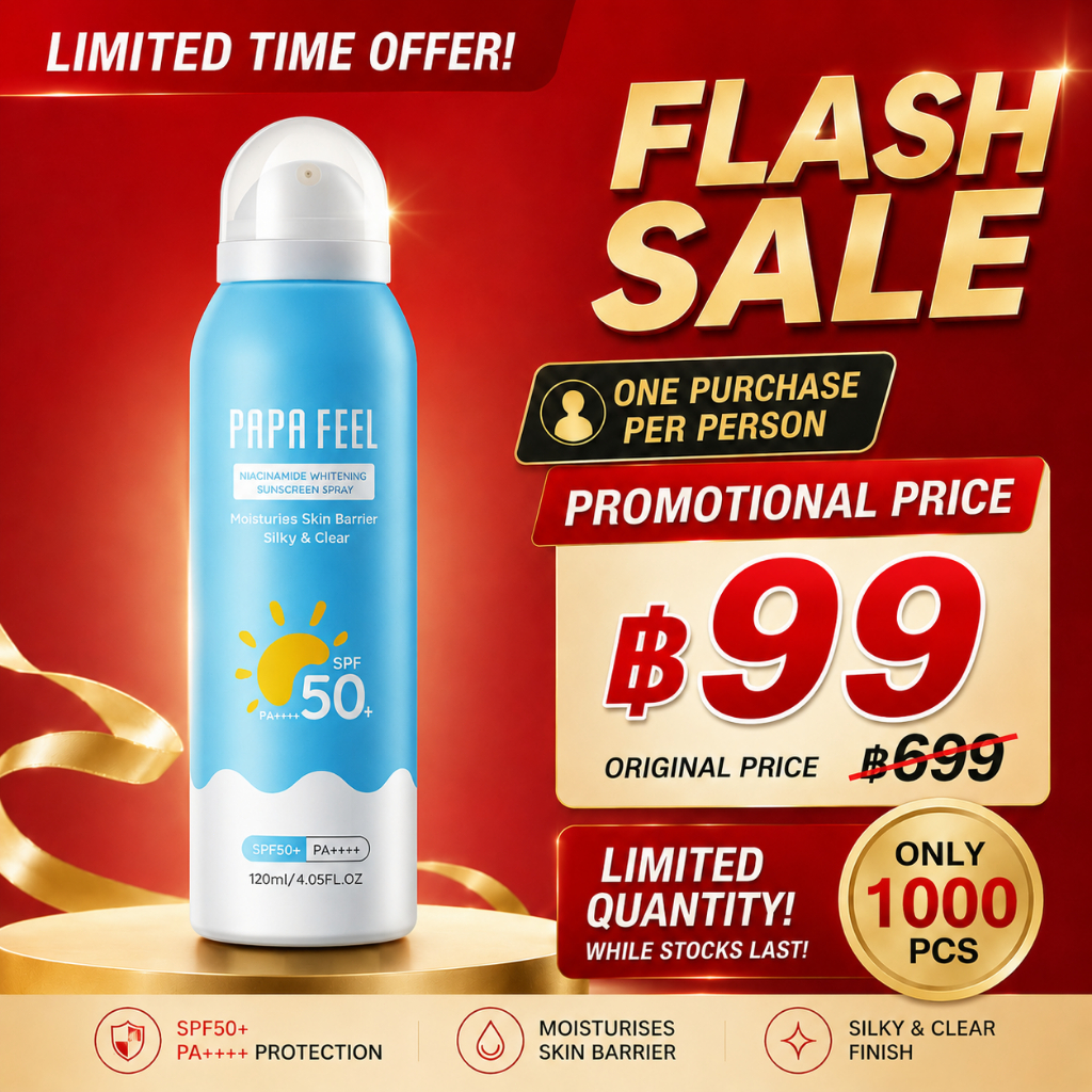 PAPA FEEL สเปรย์กันแดด SPF50+/PA++++ 120ml กันเหงื่อ กันน้ํา กันแดดหน้า UV Protection