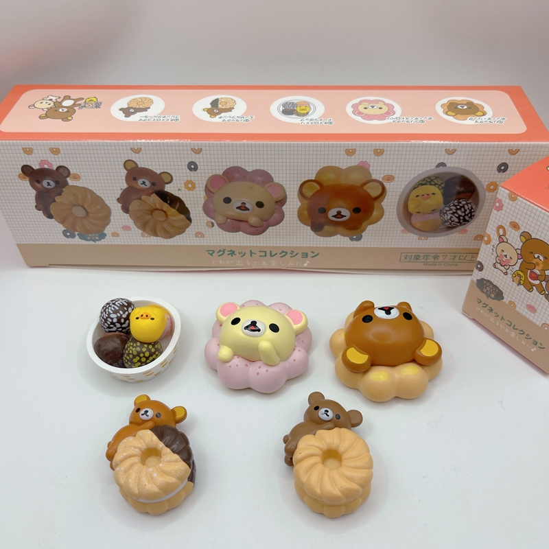 5 ชิ้น/เซ็ต 2-3 ซม.ญี่ปุ่นอะนิเมะ Rilakkuma บิสกิตรุ่น Q ตุ๊กตา Gashapon เดสก์ท็อป DIY ตกแต่ง PVC ตัวเลขการกระทําตุ๊กตาของเล่น