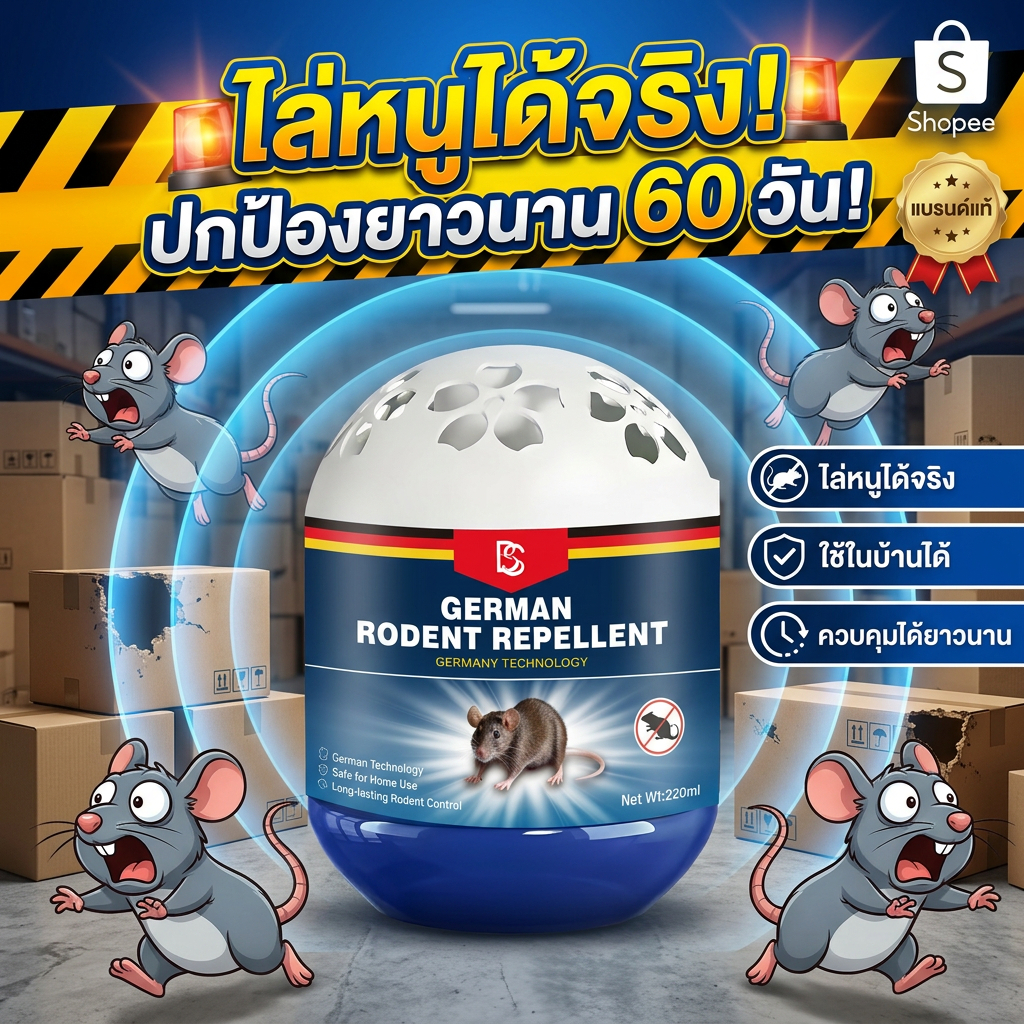 🐭 ภายใน 10 ปี หนูไม่กล้าโผล่มาอีก!🐭 ไล่หนู กำจัดหนู ยากำจัดหนู เจลไล่หนู ลูกเหม็นไล่หนู สูตรนำเข้าจากเยอรมนี ธรรมชาติ 100% ปลอดภัยต่อคนและสัตว์เลี้ยง 220ml