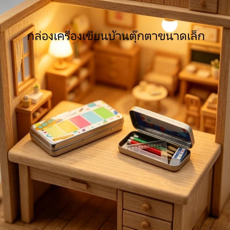 <จูลี่เย่123> 1:6/1:12ตุ๊กตาจิ๋วเครื่องเขียนกรณีดินสอออแกไนเซอร์กล่องเครื่องเขียนกล่องดินสอรุ่นอุปกรณ์เสริมเด็กแกล้งทําเป็นของเ