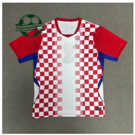 [เวอร์ชั่นแฟนๆ]เสื้อเจอร์ซีย์ผู้ชาย C-ro-atia Home 26-27 หมายเลขที่ปรับแต่งได้ S-4XL