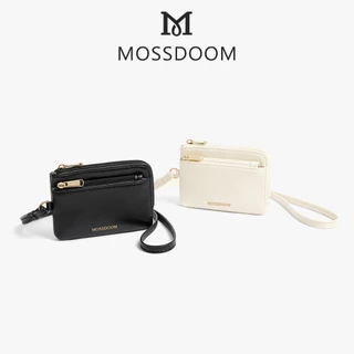 MOSSDOOM Vivia Card Holder กระเป๋าสตางค์พร้อมสายคล้องคอ ขนาดกะทัดรัด หนัง PU อะไหล่ทอง ดูเรียบหรู